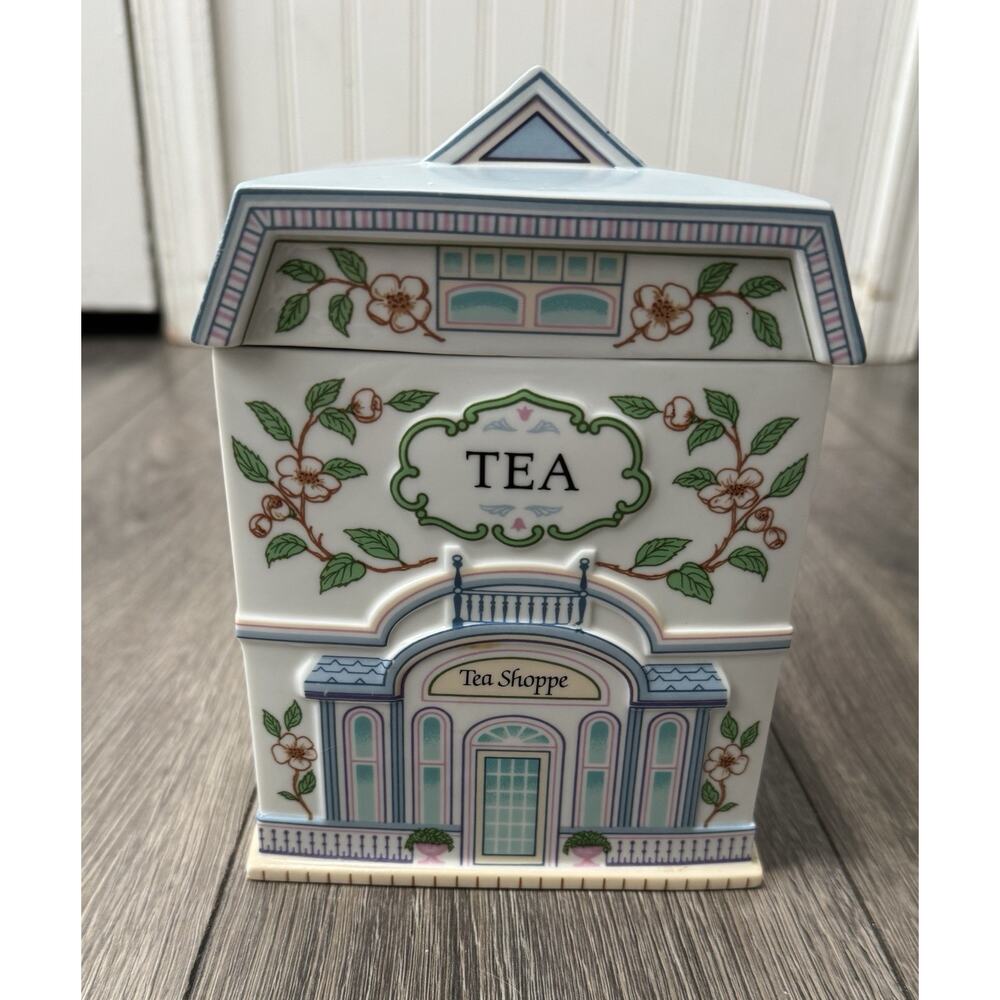 Lenox Spice Village Vintage 1990 Porcelain Tea Canister Tea Shoppe READ — Chips